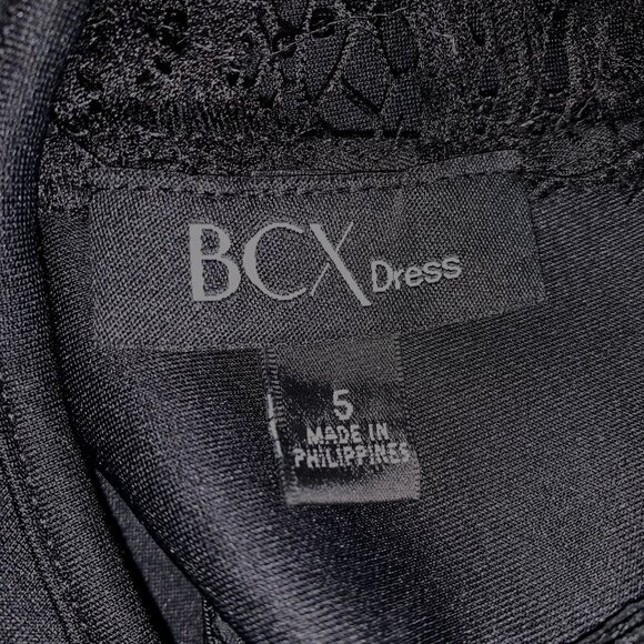 BCX Black Lace & Sequins CUT OUT ILLUSION Bodycon MINI DRESS Sz 5 Whimsigoth Y2K - Picture 6 of 6